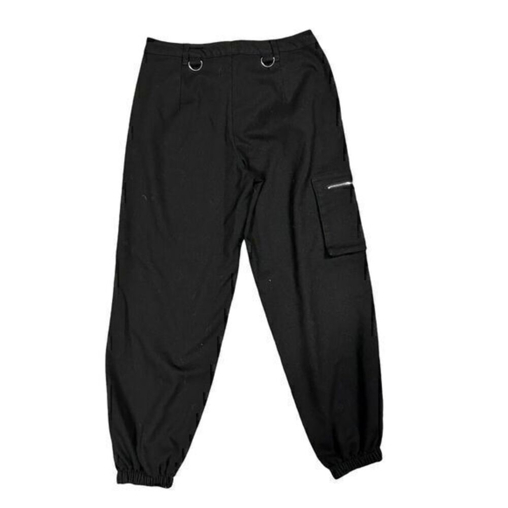 Hot Topic Womens Black Rayon Elastic‎ Bottom Pants Zippers Juniors Size 7
